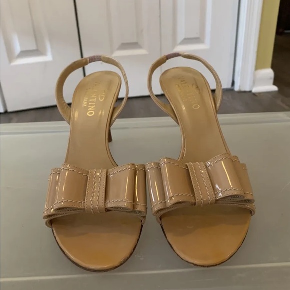 Valentino leather brown Slingback heels - Picture 2 of 6